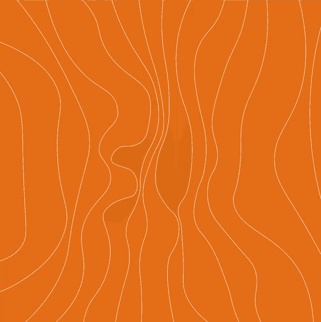 an orange background with white lines and a shadow