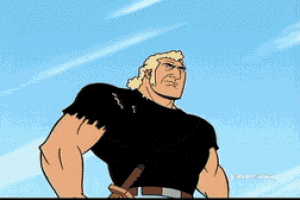 a cartoon of a man driving a car with the words adult swim on the bottom right