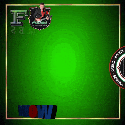 a green background with the letter f in the middle of it