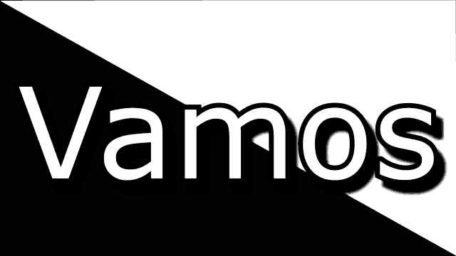 a black and white logo that says vamos on it