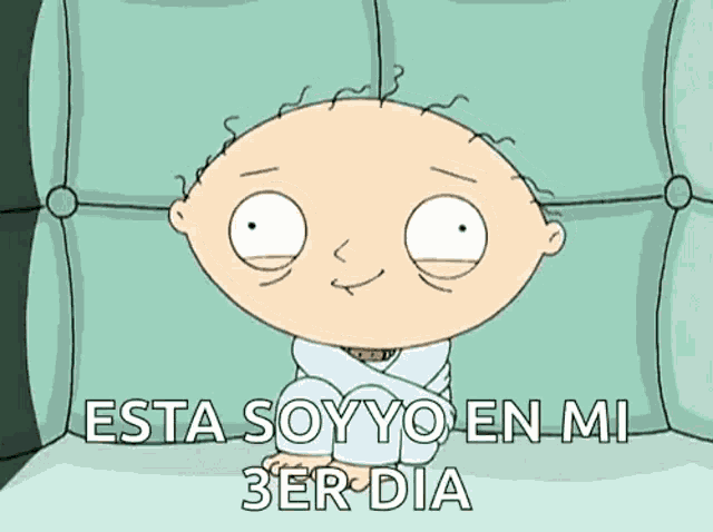 a cartoon character with the words esta soyyo en mi 3er dia written below him