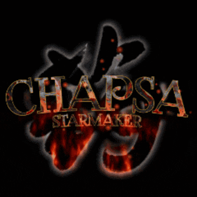 the word chasa is on a black background with a lightning bolt