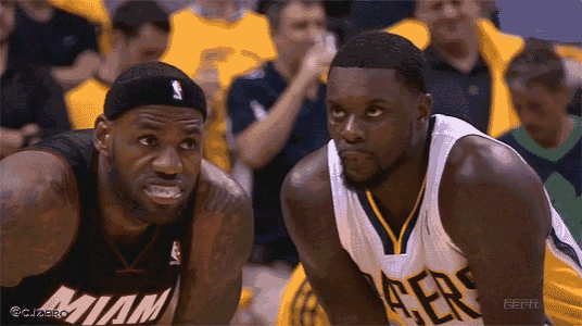 Lebron Lance Stephenson Is A Crazy Person. Lebron Lebronjames GIF - Pacers Heat Lebron GIFs