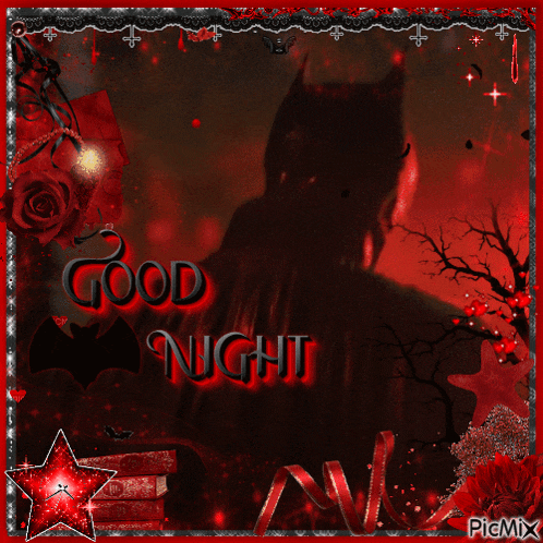 a picture of a vampire with the words good night on it