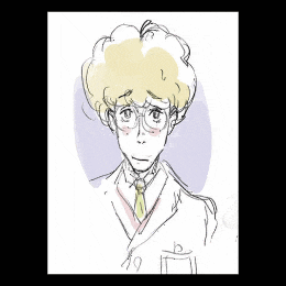 a drawing of a man in a suit and tie