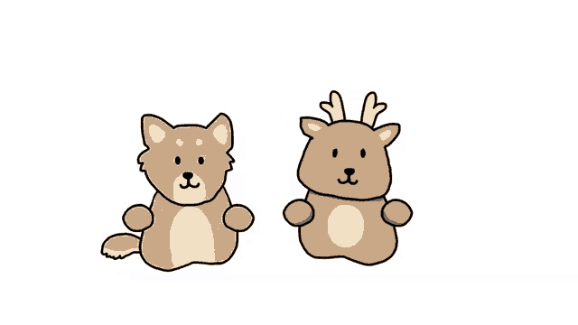 a drawing of a dog and a deer with antlers