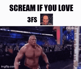 a picture of a man with the words scream if you love 3fs