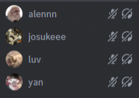 a screenshot of a discord chat with the names alennn josukeee luv yan