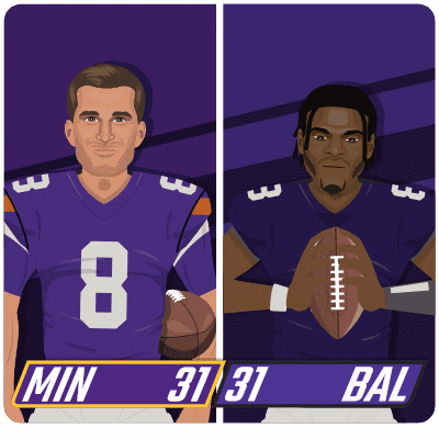a cartoon of two football players with the number 8 on their jersey