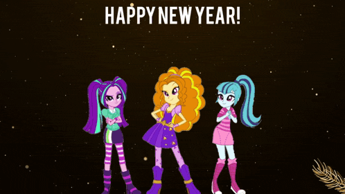 Happy New Year The Dazzlings GIF - Happy New Year The Dazzlings My Little Pony Equestria Girls GIFs