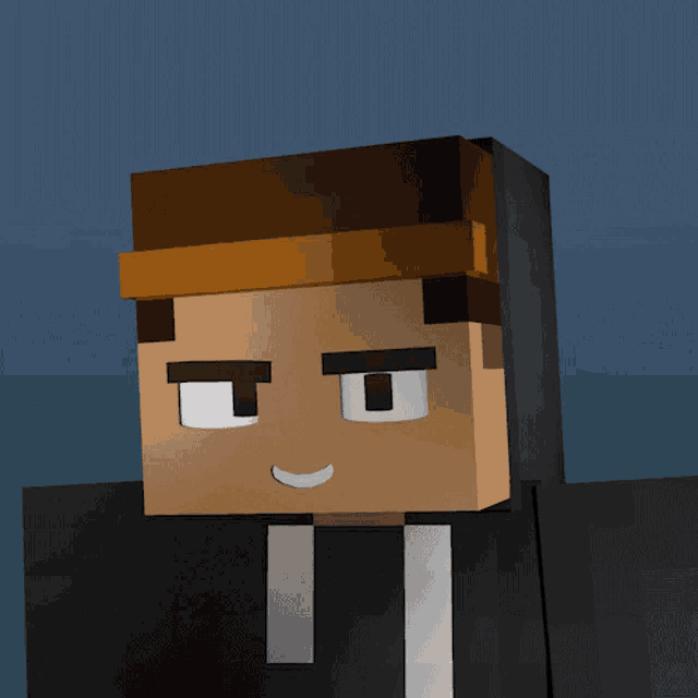 a minecraft character wearing a black hoodie and a hat