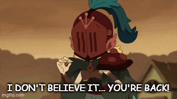 a cartoon character says " i don 't believe it you 're back "