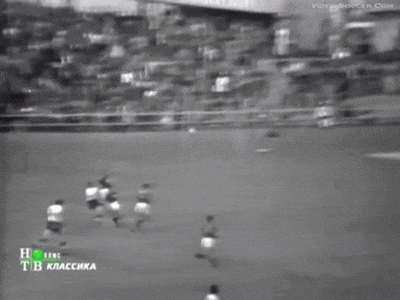 a black and white photo of a soccer game with the words video soccer.com in the corner