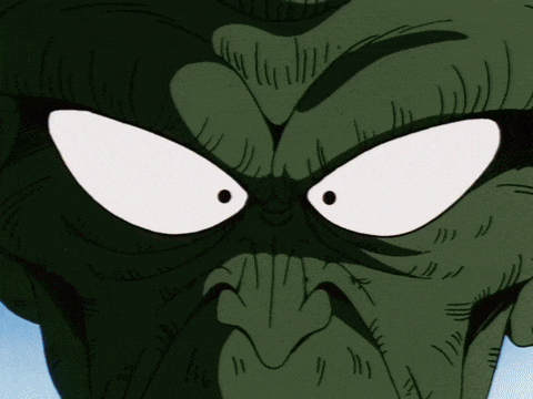 a close up of a cartoon character 's eyes glowing brightly