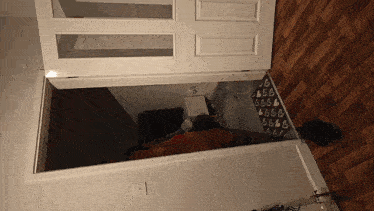 a room with a door that has 666 written on the floor