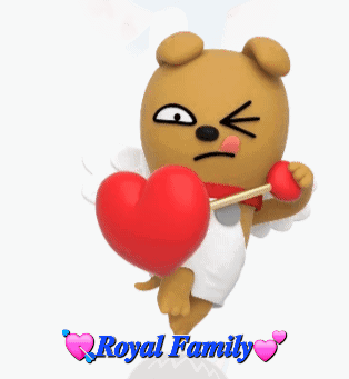 a picture of a teddy bear with hearts and the words royal family below it