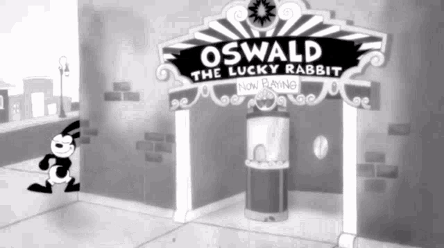 a cartoon of oswald the lucky rabbit is shown