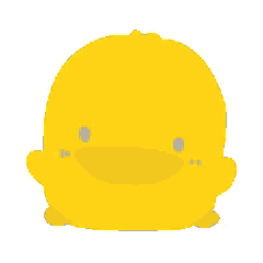a yellow duck with big eyes and a diamond in its eye .