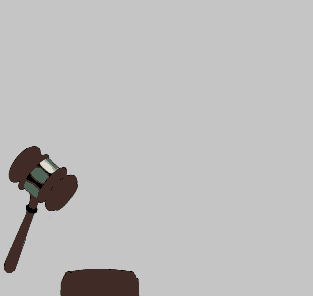 a judge 's gavel with a rocket coming out of it and the words " happy new " below it