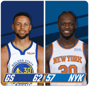 a golden state warriors player and a new york knicks player are shown
