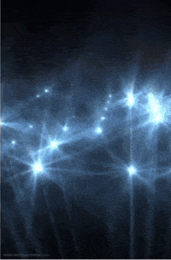 a bunch of lights are shining on a black background