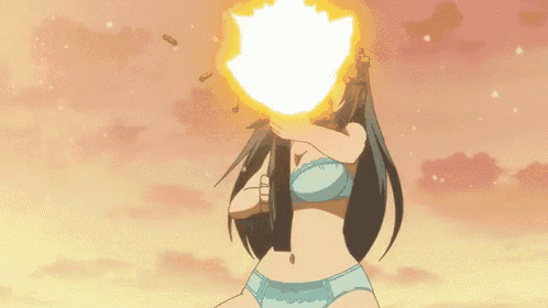 a girl in a bikini is holding a gun and shooting it