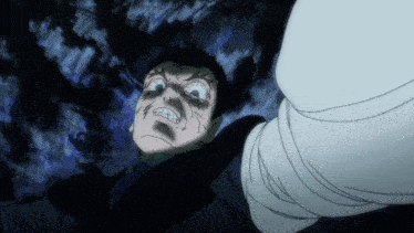 a drawing of a man with a very angry expression on his face