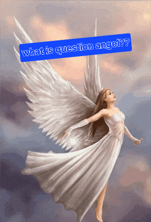 a painting of an angel with the words " what is question angel " above her