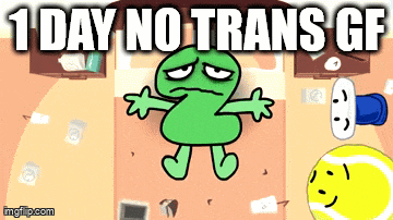 a cartoon character with the words " 1 day no trans gf "