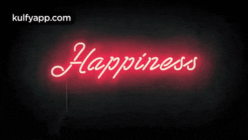 a neon sign with the word happiness written on it