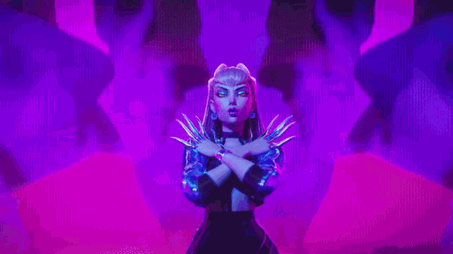 a computer generated image of a purple and blue scene