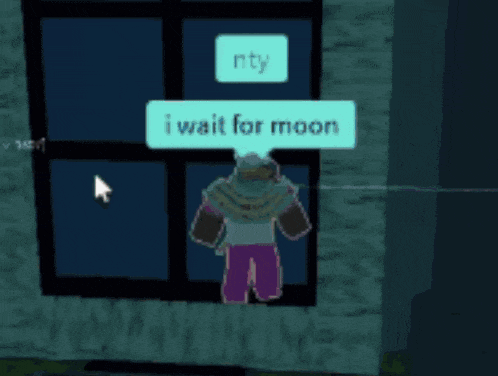 a person in a video game is standing in front of a window