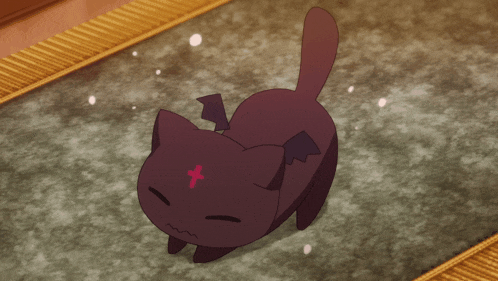 a cartoon cat with a cross on its face