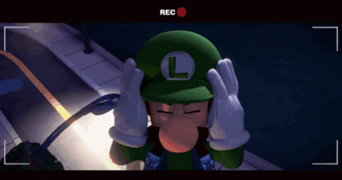 a video game screen shows a character with the letter l on their hat