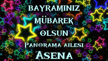 a poster that says bayraminiz mubarak olsun panorama ailesi asena