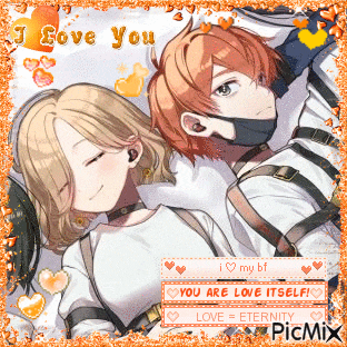 a picture of a boy and a girl with the words i love you on top