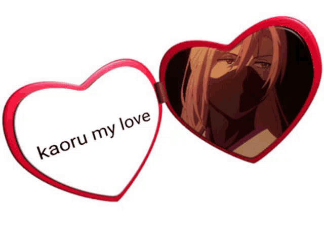 a pair of heart shaped sunglasses with kaoru my love written on them
