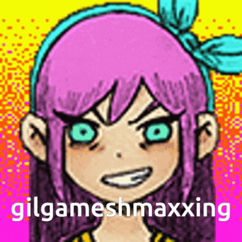 a cartoon girl with pink hair and blue eyes is smiling and looking angry .