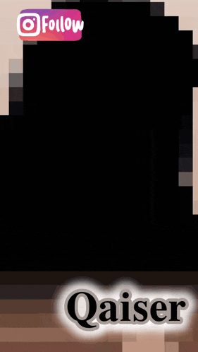 a pixelated image of a person with the name qaiser