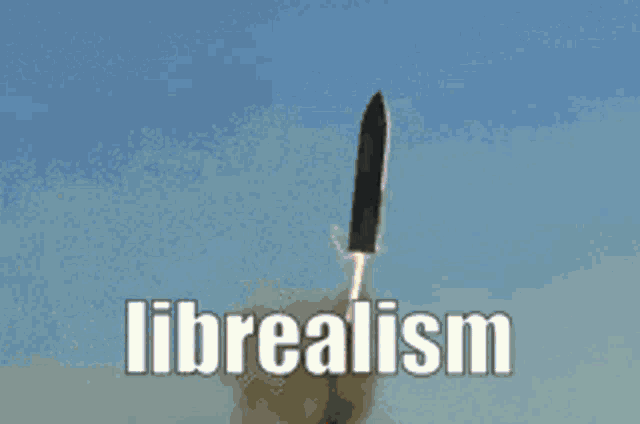 a picture of a rocket being launched with the word librealism in the bottom right corner
