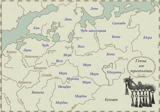 a map of a foreign language with the word genes on the bottom left