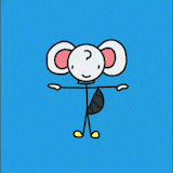 a drawing of a stick figure with a question mark on his head
