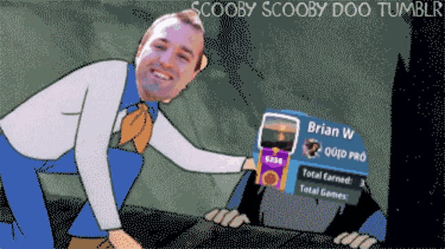 a cartoon of scooby doo with brian w on his profile