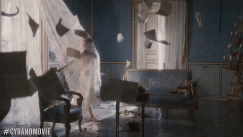 Papers Falling Roxanne GIF - Papers Falling Roxanne Haley Bennett GIFs