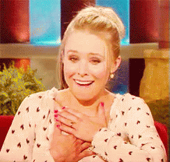 Touched GIF - Aww Kristen Bell Surprised GIFs
