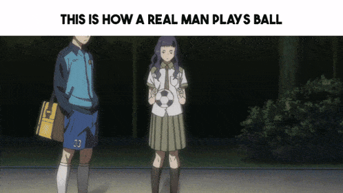 a girl holding a soccer ball next to a boy with the number 33