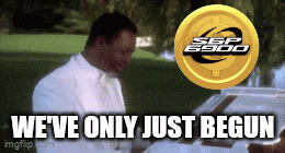 a man in a white suit is standing in front of a sbp logo