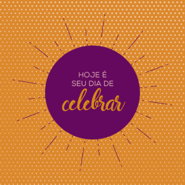 a purple circle with the word feliz written on it