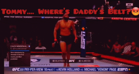 a man in a boxing ring with the words " no papa no more beatings " above him