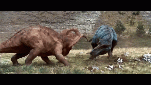 Triceratops Tyrannosaurus Rex GIF - Triceratops Tyrannosaurus Rex Fighting GIFs